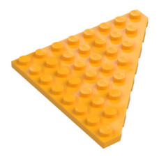 LEGO ék alakú lapos elem sarok 8x8 (45°-os), világos narancssárga (30504)