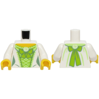 LEGO felsőtest női ruha fűző és masni mintával, fehér (76382)