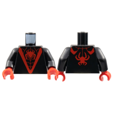 LEGO felsőtest pók mintás ruha mintával, fekete (76382)