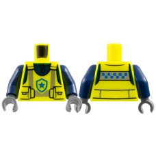 LEGO felsőtest rendőr láthatósági mellény mintával, neon sárga (76382)