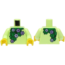 LEGO felsőtest virág mintával, sárgás zöld (76382)