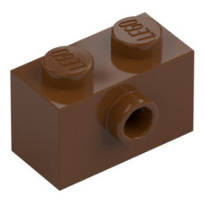LEGO kocka 1x2 oldalán egy bütyökkel, vörösesbarna (86876)