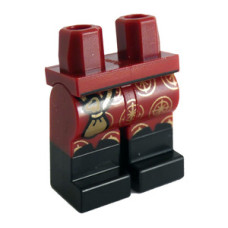 LEGO láb csizma és erszény mintával, sötétpiros-fekete (10970)
