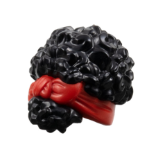 LEGO női haj göndör piros színű kendővel, fekete (79984)