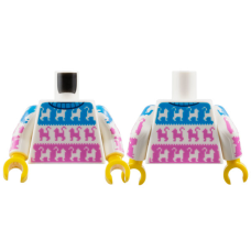 LEGO felsőtest cica mintás kötött pulóver mintával, fehér (76382)