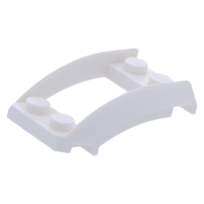 Eredeti, új LEGO ék 4×3 íves középen nyitott tetején két-két bütyökkel, fehér (47755) - a dinamikus formákhoz