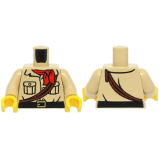 LEGO felsőtest zsebes ing, kendő, öv és kötél mintával, sárgásbarna (76382)