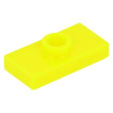 LEGO lapos elem 1 bütyökkel középen 1×2, neon sárga (15573/3794)