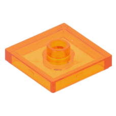 LEGO lapos elem 1 bütyökkel középen 2×2, átlátszó narancssárga (87580)