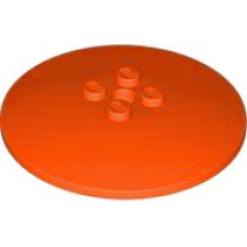 LEGO tál fordított 6x6, vöröses narancssárga (44375)
