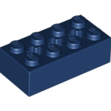 LEGO technic kocka 2×4 tetején 3 db tengely-csatlakozóval, sötétkék (39789)