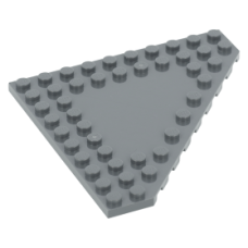 LEGO ék alakú lapos elem 10x10 középen bütykök nélkül, sötétszürke (92584)