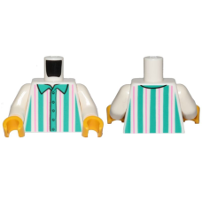LEGO felsőtest csíkos ing mintával, fehér (76382)