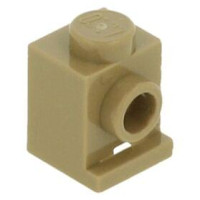 LEGO kocka 1x1 oldalán egy bütyökkel (headlight), sötét sárgásbarna (4070)