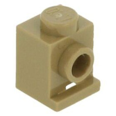 Eredeti, új LEGO kocka 1x1 oldalán egy bütyökkel (headlight), sötét sárgásbarna (4070) - alapvető építőelem, alkatrész