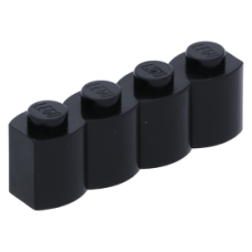 LEGO kocka 1x4 módosított farönk alakú, fekete (30137)