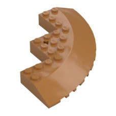 LEGO kocka kör alakú negyed 10x10 kivágásokkal és lejtős oldallal, középsötét testszínű (58846)