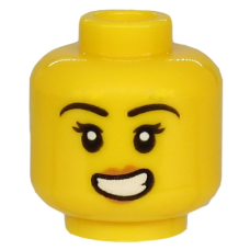 LEGO női fej mosolygó arc mintával, sárga (66156)