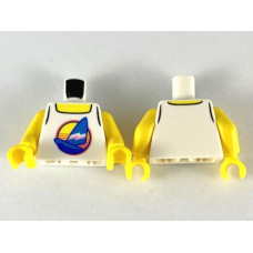 LEGO felsőtest vitorláshajó mintás póló mintával, fehér (76382)