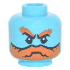 LEGO férfi fej szakáll mintával, közép azúrkék (81159)