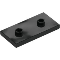LEGO lapos elem 2×4 2 bütyökkel középen, fekete (65509)