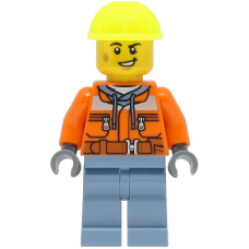 LEGO City férfi vasutas munkás minifigura 60336 (cty1465)