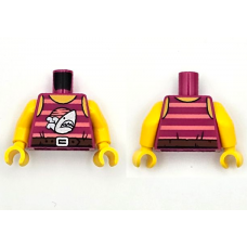 LEGO felsőtest öv és cápa mintás atléta mintával, bíborvörös (76382) --- Debrecenben raktáron!