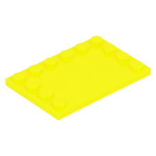 LEGO csempe 4×6 3 szélén bütykökkel, neon sárga (6180)