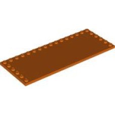 LEGO csempe 6×16 3 szélén bütykökkel, vöröses narancssárga (6205)