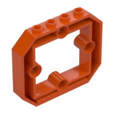 LEGO fal elem 1 x 6 x 4 1/3 ablak kivágással, vöröses narancssárga (49699)