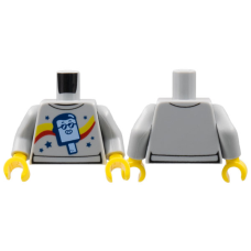 LEGO felsőtest jégkrém mintás pulóver mintával, világosszürke (76382)