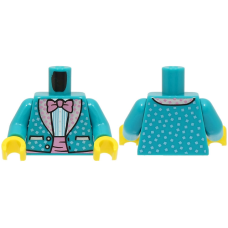 LEGO felsőtest kabát és csokornyakkendő mintával, sötét türkizkék (76382)