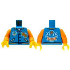 LEGO felsőtest kabát hátán 'SQUIDS' logó mintával, sötét azúrkék (76382)