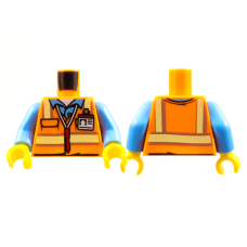 LEGO felsőtest láthatósági mellény, piros toll és névtábla mintával, narancssárga (76382)