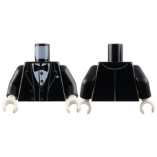 LEGO felsőtest öltöny és csokornyakkendő mintával, fekete (76382)