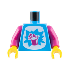 LEGO felsőtest szívószálas pohár mintával, sötét azúrkék (76382)