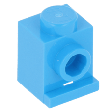 LEGO kocka 1x1 oldalán egy bütyökkel (headlight), sötét azúrkék (4070)