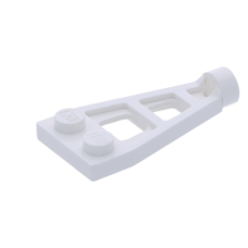 LEGO lapos elem 1×2 3 hosszú foglalattal végén bütyökkel, fehér (4596)