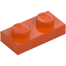 LEGO lapos elem 1x2, vöröses narancssárga (3023)