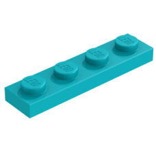 LEGO lapos elem 1x4, sötét türkizkék (3710)