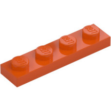 LEGO lapos elem 1x4, vöröses narancssárga (3710)