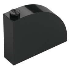 LEGO kocka 4×1×2 2/3 íves, fekete (65734)