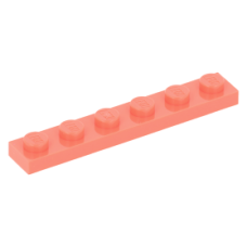 LEGO lapos elem 1x6, korall (3666)