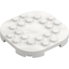 LEGO lapos elem 6×6×2/3 lekerekített sarkokkal és négy talppal, fehér (66789)