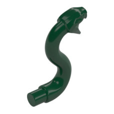 Eredeti, új LEGO kígyó/kígyófej rúddal, sötétzöld (28588) - karakteres állat figura a gyűjteményedbe