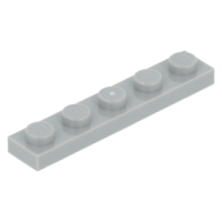 LEGO lapos elem 1×5, világosszürke (78329)