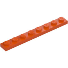 LEGO lapos elem 1x8, vöröses narancssárga (3460)