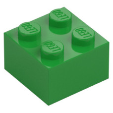 LEGO kocka 2x2, világoszöld (3003)