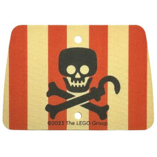 LEGO vitorla piros csíkos csontvázfej mintás (anyag), sárgásbarna (103913)