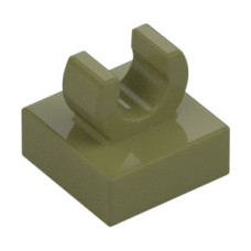 LEGO csempe 1×1 tetején c-alakú fogóval, olajzöld (15712)